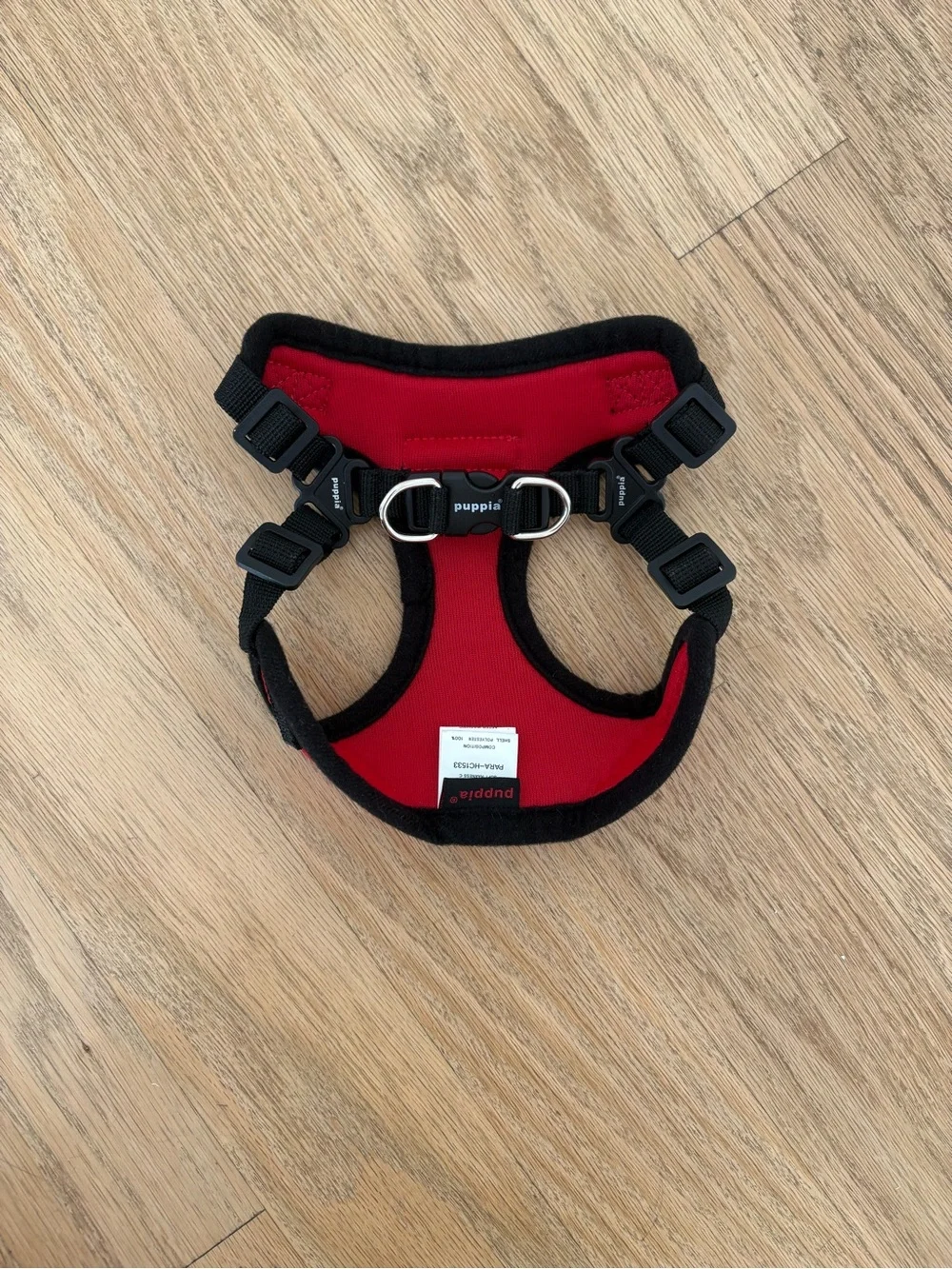 Puppia Red and Black Breathable Soft Harness C